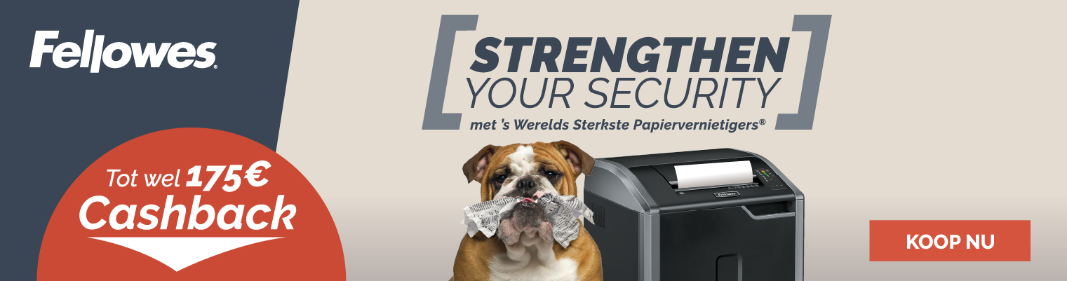 Koop nu uw Fellowes papiervernietiger en ontvang tot € 175.00 CashBack!