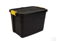 60L Heavy-Duty Plastic Storage Box with Clamp Handles