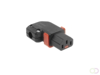 ACT C13 IEC Lock herbedraadbaar links of rechts haakse connector zwart, PA130100RBK, 5-Pack (AK5334)
