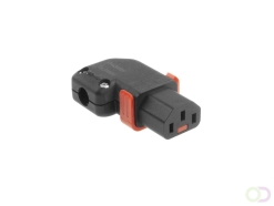 ACT C13 IEC Lock herbedraadbaar links of rechts haakse connector zwart, PA130100RBK, 5-Pack (AK5334)