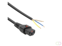 ACT Netsnoer C13 IEC Lock - open einde zwart 3 m, PC979, 5-Pack (AK5330)