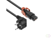 ACT Netsnoer CEE 7/7 male (haaks) - C13 IEC Lock zwart 2 m, EL332S, 5-Pack (AK5326)