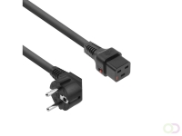 ACT Netsnoer CEE 7/7 male (haaks) - C19 IEC Lock zwart 2 m, EL262S, 5-Pack (AK5331)