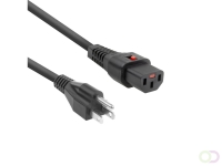 ACT Netsnoer USA male - C13 IEC Lock zwart 2 m, PC1063, 5-Pack (AK5333)