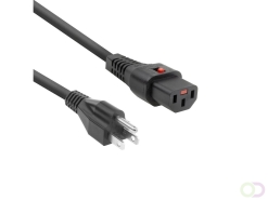 ACT Netsnoer USA male - C13 IEC Lock zwart 2 m, PC1063, 5-Pack (AK5333)