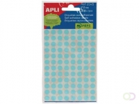 Apli ronde etiketten in etui diameter 8 mm, blauw, 288 stuks, 96 per blad (2045)
