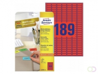 Avery Gekleurde etiketten 25,4 x 10 mm, rood, Inkjetprinter, Laserprinter, Kopieerapparaat, afneembaar L6036-20