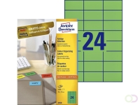 Etiket Avery 3450 70x37mm groen 2400 stuks