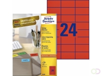 Etiket Avery 3448 70x37mm rood 2400 stuks