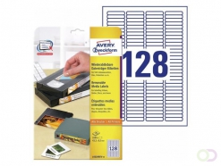 Avery Media etiketten 43,2 x 8,5 mm, wit, Inkjetprinter, Laserprinter, Kopieerapparaat, afneembaar L6020REV-25