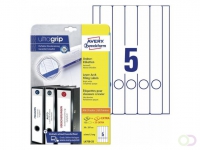 Avery Ordnerrugetiketten 38 x 297 mm, wit, Inkjetprinter, Laserprinter, Kopieerapparaat, permanent klevend L4758-25