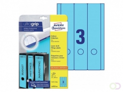 Avery Ordnerrugetiketten 61 x 297 mm, blauw, Inkjetprinter, Laserprinter, Kopieerapparaat, permanent klevend L4753-20