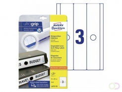 Avery Ordnerrugetiketten 63 x 297 mm, wit, Inkjetprinter, Laserprinter, Kopieerapparaat, permanent klevend L4757-25