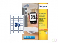 Avery QR-code etiketten 35 x 35 mm, wit, Inkjetprinter, Laserprinter, Kopieerapparaat, permanent klevend L7120-25