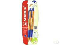 Balpen STABILO pointball 6030/41 medium blauw blister à 2 stuks
