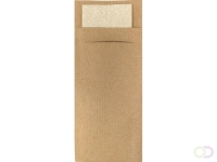 Bestekzakje IEZZY 190x85mm kraft met gerecycled servet 500st