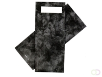 Bestekzakje IEZZY 190x85mm zwart gemarmerd met wit servet 500st