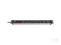 Brennenstuhl Alu-Line 19" PDU 16A met 8x Type F stopcontacten met schakelaar