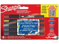 Creatieve marker Sharpie brushpunt assorti blister à 5 stuks