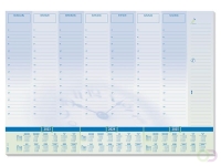 Bureauonderlegger Sigel Time 59,5x41cm, 80 grams papier, 30 vel, 3-jaars kalender. Kalender 2026/27/28.