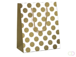 Cadeautasjes Gold dots 19x10x23cm
