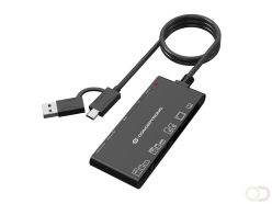 Conceptronic BIAN10B geheugenkaartlezer USB 3.2 Gen 1 (3.1 Gen 1) Type-A/Type-C Zwart (BIAN10B)