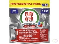 Dreft Pro Platinum Plus vaatwastabletten, Regular, pak van 102 capsules