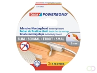 Dubbelzijdige montagetape tesa® Powerbond Small 5mx9mm wit 2 stuks