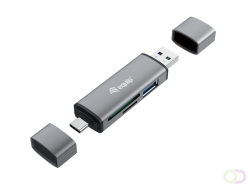 Equip 245460 geheugenkaartlezer USB 3.2 Gen 1 (3.1 Gen 1) Type-A/Type-C Grijs (245460)