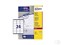Etiket Avery L7159-250 63.5x33.9mm wit 6000 stuks