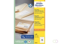 Etiket Avery LR3424 105x48mm recycled wit 1200 stuks