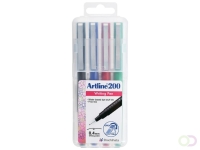 Fineliner Artline 200 rond fijn asssorti 4 stuks