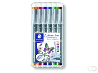 Fineliner Staedtler Pigment 308 0.3mm set à 6st assorti