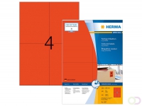 Gekleurde etiketten, A4, 105 x 148 mm, rood, permanent hechtend