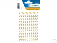 Getallen 8 mm 0-9 watervast folie transparant goud 2 vellen