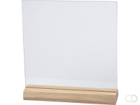 Glasplaat Creativ Company 15.5cmx15.5cm met houten voet 10 stuks
