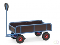 Handtrekwagen 4122 met 4 wanden, Laadvlak 945 x 545 mm - massief rubber