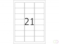 Herma 10822 Adresetiketten van gerecycled papier, A4, 63,5 x 38,1 mm, wit, permanent hechten