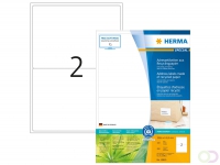Herma 10830 Adresetiketten van gerecycled papier, A4, 199,6 x 143,5 mm, wit, permanent hecht