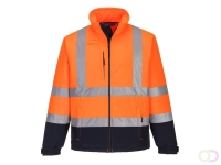 Hi-Vis contrast Softshell (3L) maat L, Orange/Navy