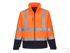 Hi-Vis contrast Softshell (3L) maat L, Orange/Navy