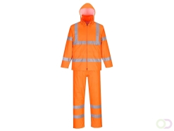 Hi-Vis Regenpak maat L, Orange
