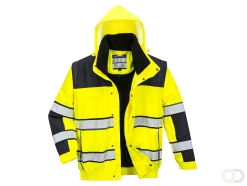 Hi-Vis Klassiek Bomberjack maat 4XL, "Stand out from the crowd with this classic bomber jacket. It features a detachable fur lin