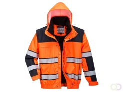 Hi-Vis Klassiek Bomberjack maat S, "Stand out from the crowd with this classic bomber jacket. It features a detachable fur liner