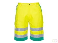 Hi-Vis lichtgewicht polykatoen korte broek maat XXXL, Yellow/Teal
