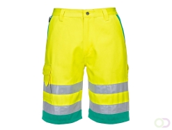 Hi-Vis lichtgewicht polykatoen korte broek maat XXXL, Yellow/Teal