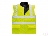 Hi-Vis Omkeerbare Bodywarmer maat XSmall, Yellow