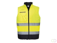 Hi-Vis tweekleuren Bodywarmer maat S, Yellow/Navy
