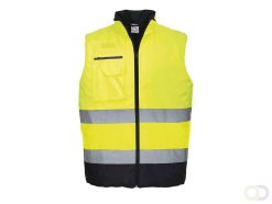 Hi-Vis tweekleuren Bodywarmer maat S, Yellow/Navy