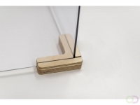 Houten voetstuk t.b.v. Scheidingsscherm Plexiglas, 2-weg
